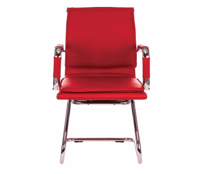 Кресло Бюрократ Ch-993-Low-V красный эко.кожа низк.спин. полозья металл хром