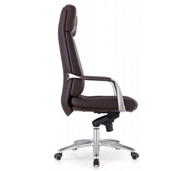 Кресло руководителя Бюрократ _DAO коричневый кожа крестовина алюминий