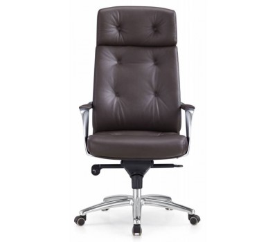 Кресло руководителя Бюрократ _DAO коричневый кожа крестовина алюминий