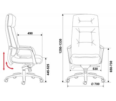 Кресло руководителя Бюрократ _DAO коричневый кожа крестовина алюминий