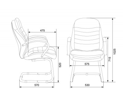 Кресло Бюрократ T-9950AV черный эко.кожа полозья металл хром