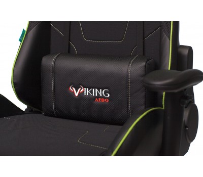 Кресло игровое Zombie VIKING 4 AERO черный/салатовый текстиль/эко.кожа с подголов. крестовина пластик