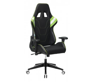Кресло игровое Zombie VIKING 4 AERO черный/салатовый текстиль/эко.кожа с подголов. крестовина пластик
