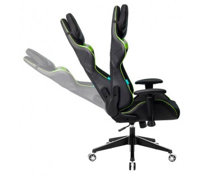Кресло игровое Zombie VIKING 4 AERO черный/салатовый текстиль/эко.кожа с подголов. крестовина пластик