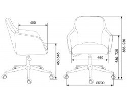 Кресло Бюрократ CH-380SL серая жемчужина Italia 26 крестовина металл хром-foto6