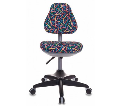 Кресло детское Бюрократ KD-2 синий карандаши крестовина пластик