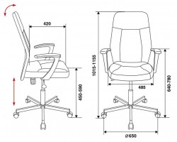 Кресло Бюрократ CH-605 черный эко.кожа крестовина металл черный-foto5