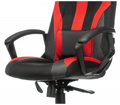 Кресло игровое Zombie VIKING-9 черный/красный текстиль/эко.кожа крестовина пластик