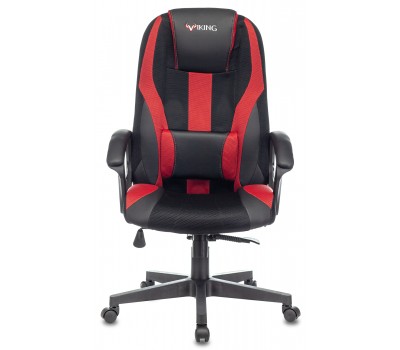 Кресло игровое Zombie VIKING-9 черный/красный текстиль/эко.кожа крестовина пластик