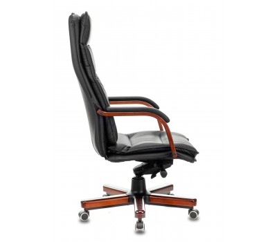 Кресло руководителя Бюрократ T-9927WALNUT черный кожа крестовина металл/дерево