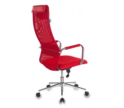Кресло руководителя Бюрократ KB-9N красный TW-35N TW-97N сетка/ткань с подголов. крестовина металл хром