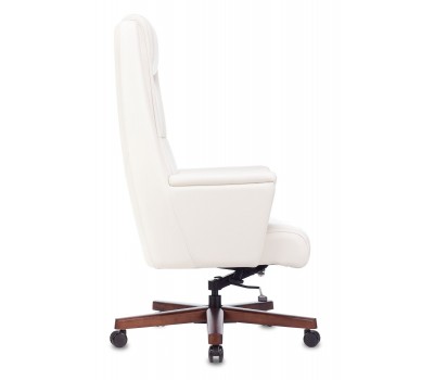 Кресло руководителя Бюрократ _DUKE белый кожа крестовина металл/дерево