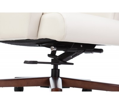 Кресло руководителя Бюрократ _DUKE белый кожа крестовина металл/дерево