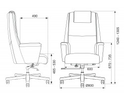 Кресло руководителя Бюрократ _DUKE белый кожа крестовина металл/дерево-foto15