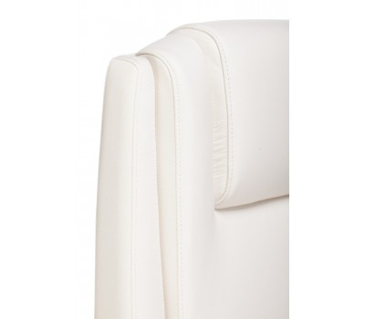 Кресло руководителя Бюрократ _DUKE белый кожа крестовина металл/дерево