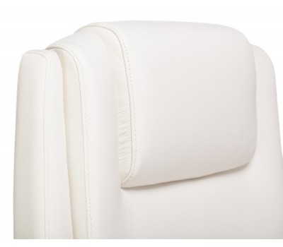 Кресло руководителя Бюрократ _DUKE белый кожа крестовина металл/дерево