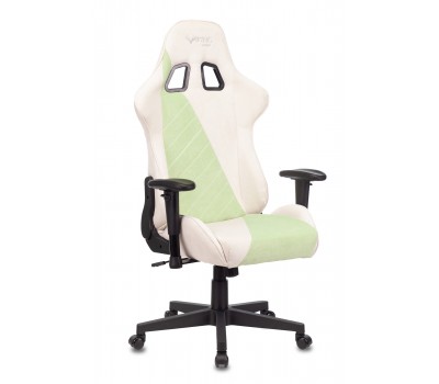 Кресло игровое Zombie VIKING X Fabric белый/зеленый с подголов. крестовина пластик