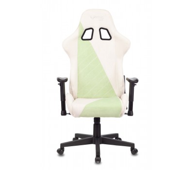 Кресло игровое Zombie VIKING X Fabric белый/зеленый с подголов. крестовина пластик