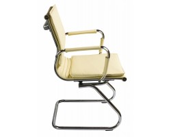 Кресло Бюрократ Ch-993-Low-V слоновая кость эко.кожа низк.спин. полозья металл хром-foto3