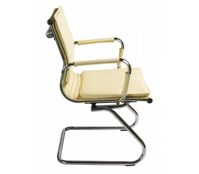 Кресло Бюрократ Ch-993-Low-V слоновая кость эко.кожа низк.спин. полозья металл хром