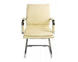 Кресло Бюрократ Ch-993-Low-V слоновая кость эко.кожа низк.спин. полозья металл хром-foto2