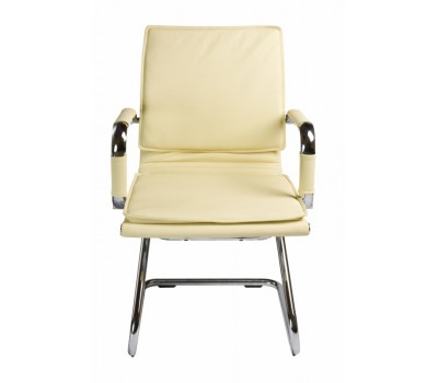 Кресло Бюрократ Ch-993-Low-V слоновая кость эко.кожа низк.спин. полозья металл хром