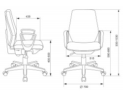 Кресло Бюрократ CH-545 черный 38-418 крестовина пластик-foto6