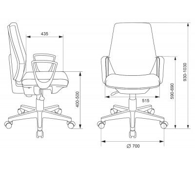 Кресло Бюрократ CH-545 черный 38-418 крестовина пластик