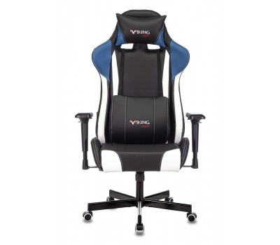 Кресло игровое Zombie VIKING TANK черный/синий/белый эко.кожа с подголов. крестовина металл