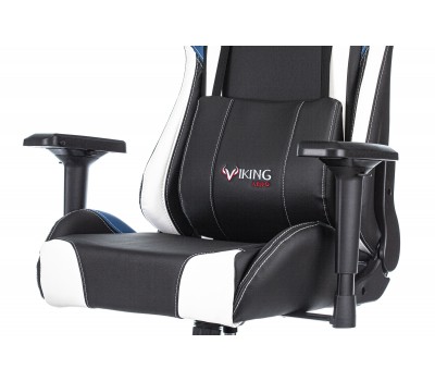 Кресло игровое Zombie VIKING TANK черный/синий/белый эко.кожа с подголов. крестовина металл