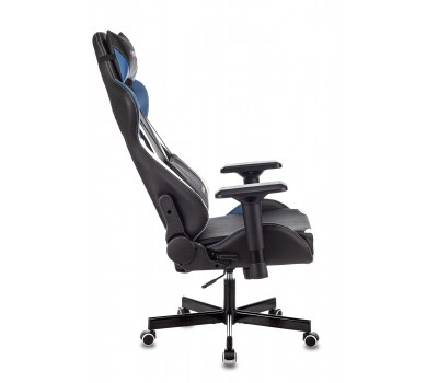 Кресло игровое Zombie VIKING TANK черный/синий/белый эко.кожа с подголов. крестовина металл