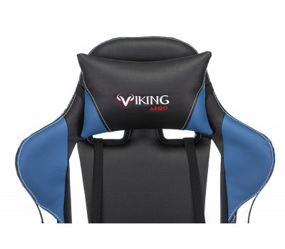 Кресло игровое Zombie VIKING TANK черный/синий/белый эко.кожа с подголов. крестовина металл