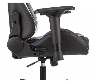 Кресло игровое Zombie VIKING TANK черный/синий/белый эко.кожа с подголов. крестовина металл