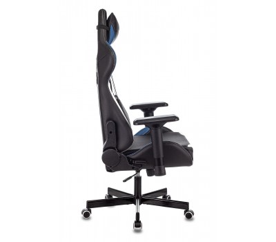 Кресло игровое Zombie VIKING TANK черный/синий/белый эко.кожа с подголов. крестовина металл