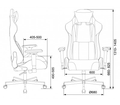 Кресло игровое Zombie VIKING TANK черный/синий/белый эко.кожа с подголов. крестовина металл