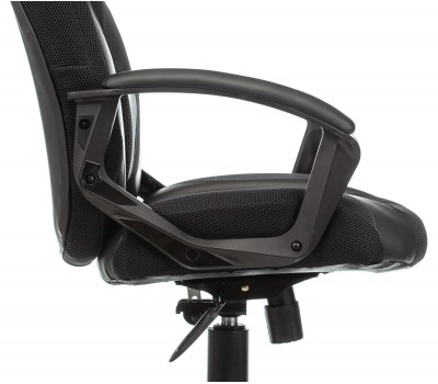 Кресло игровое Zombie VIKING-9 черный текстиль/эко.кожа крестовина пластик