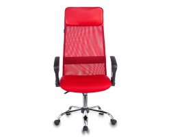 Кресло руководителя Бюрократ KB-6N красный TW-35N TW-97N сетка/ткань с подголов. крестовина металл хром-foto2