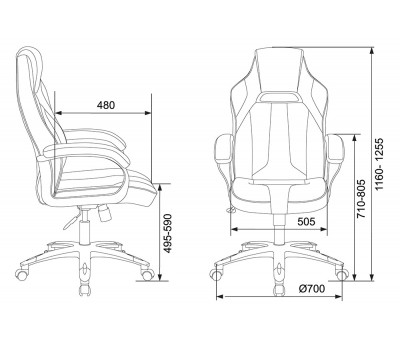 Кресло игровое Zombie VIKING 2 AERO Edition черный текстиль/эко.кожа крестовина пластик