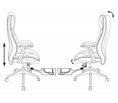 Кресло руководителя Бюрократ _Zen черный кожа крестовина алюминий