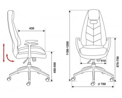 Кресло руководителя Бюрократ _Zen черный кожа крестовина алюминий-foto4