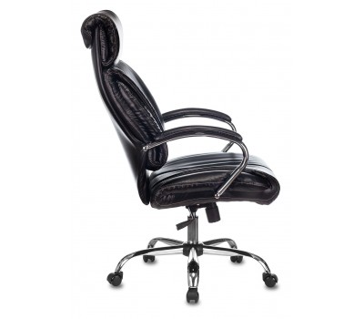 Кресло руководителя Бюрократ T-9904NSL черный Leather Venge Black эко.кожа крестовина металл хром