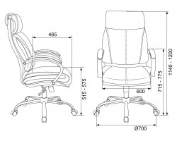 Кресло руководителя Бюрократ T-9904NSL черный Leather Venge Black эко.кожа крестовина металл хром-foto7