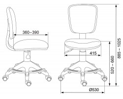 Кресло детское Бюрократ CH-204-F зеленый кактусы крестовина пластик подст.для ног-foto5