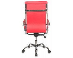 Кресло руководителя Бюрократ CH-993 красный эко.кожа крестовина металл хром-foto4