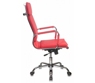 Кресло руководителя Бюрократ CH-993 красный эко.кожа крестовина металл хром