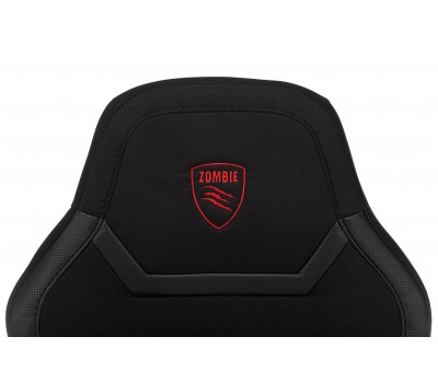 Кресло игровое Zombie 10 черный текстиль/эко.кожа крестовина пластик