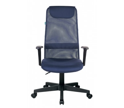 Кресло руководителя Бюрократ KB-8 синий TW-05N TW-10N сетка/ткань с подголов. крестовина пластик