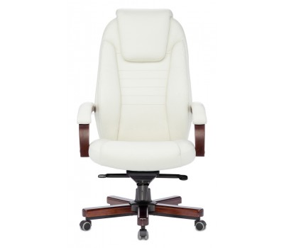 Кресло руководителя Бюрократ T-9923WALNUT слоновая кость кожа крестовина металл/дерево