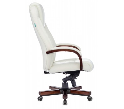 Кресло руководителя Бюрократ T-9923WALNUT слоновая кость кожа крестовина металл/дерево