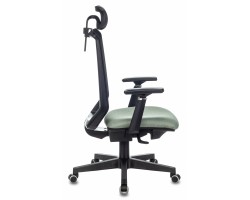 Кресло руководителя Бюрократ EXPERT черный TW-01 сиденье зеленый 38-407 сетка/ткань с подголов. крестовина пластик-foto3